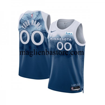 Maglia NBA Minnesota Timberwolves Personalizzate Nike 2023-2024 City Edition Blu Swingman - Uomo